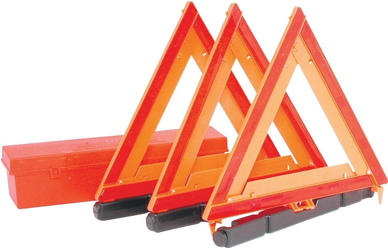 PETERSON MFG PM 449 Warning Triangle Kit, Fluorescent Orange Reflector