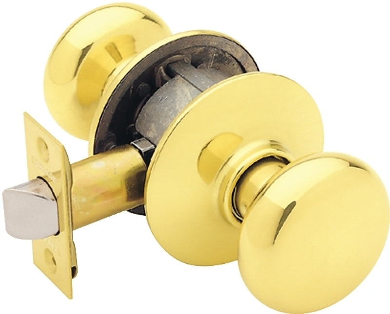 SCHLAGE LOCK Schlage F Series F10VPLY605 Passage Knob, Knob Handle, Metal, Bright Brass, 2-3/8 to 2-3/4 in Backset, Reversible Hand HARDWARE & FARM SUPPLIES SCHLAGE LOCK