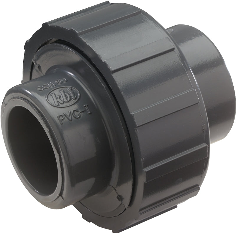 B & K INDUSTRIES B & K 164-607 Pipe Union, 1-1/2 in, Solvent Weld, PVC, Gray, SCH 80 Schedule, 150 psi Pressure PLUMBING, HEATING & VENTILATION B & K INDUSTRIES