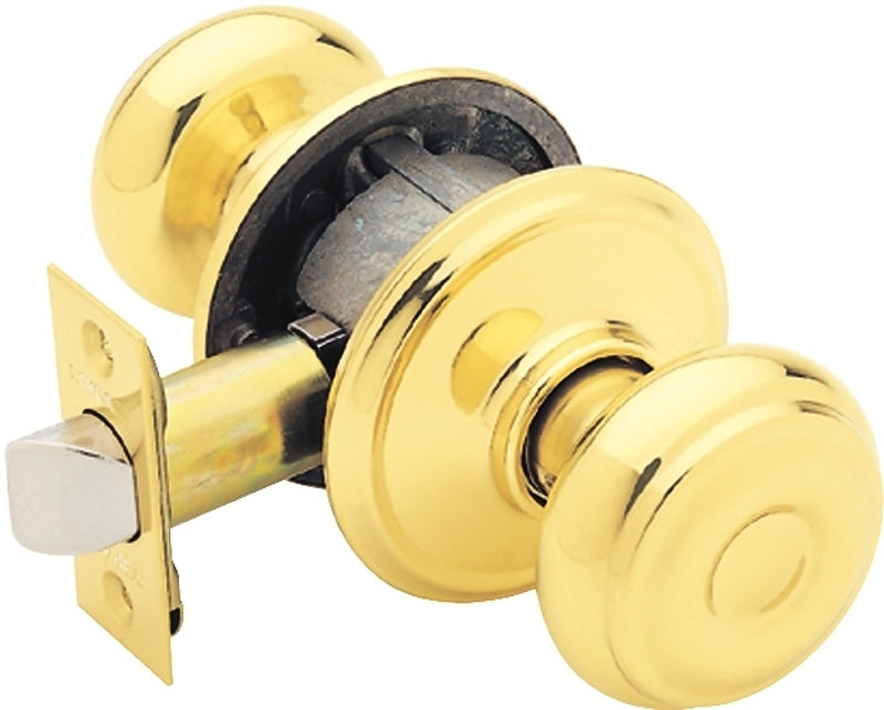 SCHLAGE LOCK Schlage F Series F10VGEO605 Passage Knob, Georgian, Round, 2-3/4 in Dimensions, Metal, Bright Brass, Reversible Hand HARDWARE & FARM SUPPLIES SCHLAGE LOCK