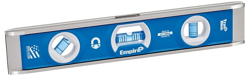 EMPIRE Empire True Blue Series em75.10 Torpedo Beam Level, 10 in L, 3-Vial, Magnetic, Aluminum TOOLS EMPIRE
