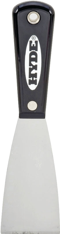 HYDE Hyde Black & Silver Series 02300 Stiff Putty Knife, 2 in W Blade, HCS Blade, Nylon Handle PAINT HYDE
