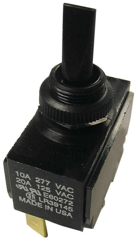 GB Gardner Bender GSW-114 Toggle Switch, 125/277 VAC, SPDT, Spade Terminal, Plastic Housing Material, Black