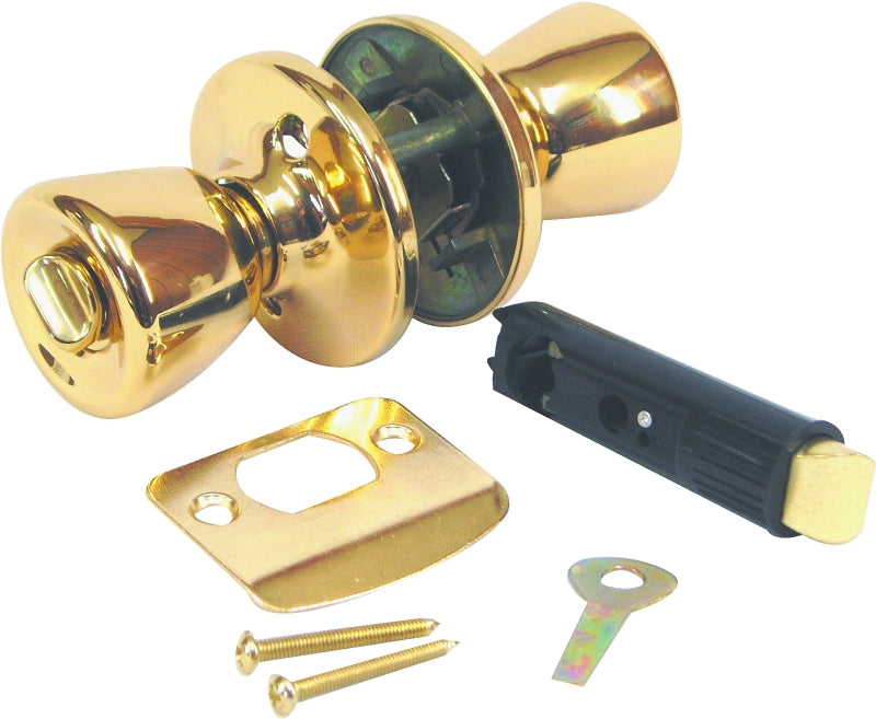 US HARDWARE US Hardware D-600B Door Privacy Lockset, Metal, Brass AUTOMOTIVE US HARDWARE