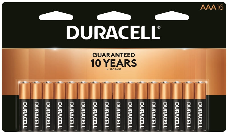 DURACELL Duracell MN2400B16 Battery, 1.5 V Battery, AAA Battery, Alkaline, Manganese Dioxide, Rechargeable: No ELECTRICAL DURACELL