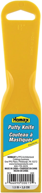 HOMAX Homax 00015 Putty Knife, 1-1/2 in W Blade, Polystyrene Blade, Polystyrene Handle
