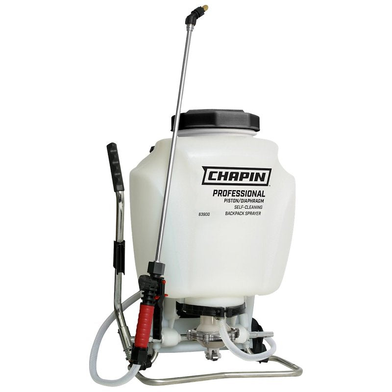 CHAPIN Chapin 63900 Backpack Sprayer, 4 gal Tank, 48 in L Hose, Poly Tank, 25 ft Horizontal, 23 ft Vertical Spray Range