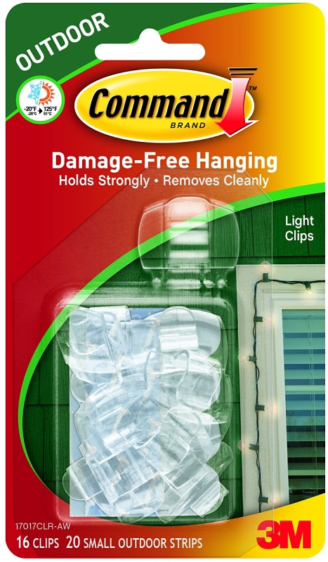 COMMAND Command 17017CLR-AW Light Clip, 0.25 lb, Plastic, Clear HARDWARE & FARM SUPPLIES COMMAND