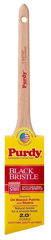PURDY Purdy 024020 Trim Brush, Natural Black, Hardwood Handle, 2 in W, China Bristle, Rat Tail Handle PAINT PURDY