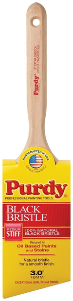 PURDY Purdy Black Bristle Extra Oregon 144116030 Angular Trim Brush, 3 in W, 3-1/8 in L Bristle, China Hair Bristle PAINT PURDY