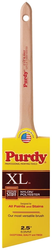 PURDY Purdy 144080325 Paint Brush, Angular Brush, 2-11/16 in L Bristle, Nylon/Polyester Bristle, Rat Tail Handle PAINT PURDY