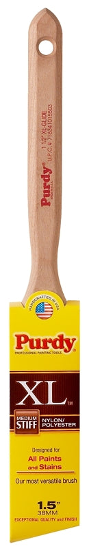 PURDY Purdy 152315 Trim Brush, Natural Hardwood Handle, 1-1/2 in W, Nylon/Polyester Bristle, Fluted Handle PAINT PURDY