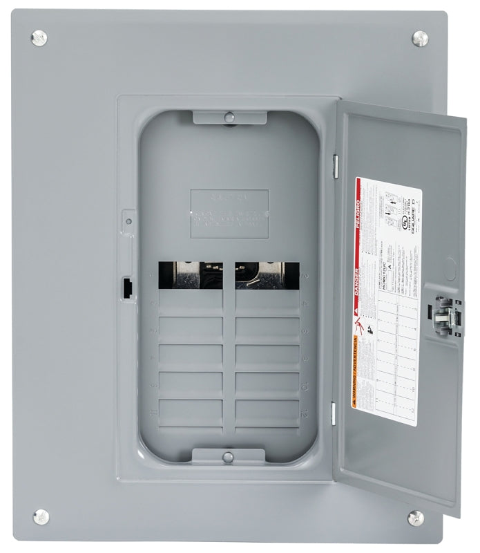 SQUARE D Square D Homeline HOM816L125PC Load Center, 125 A, 8 -Space, 16 -Circuit, Main Lug, NEMA 1 Enclosure, Gray