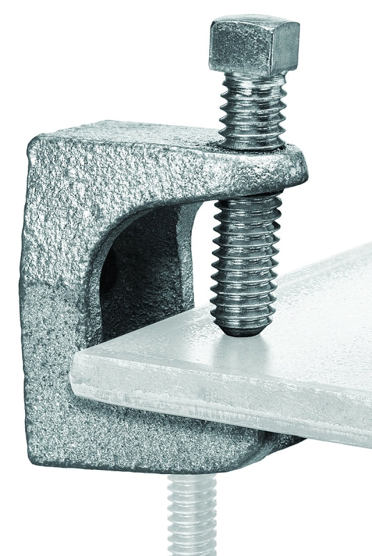 SUPERSTRUT SuperStrut Z502-10 Beam Clamp, 2 in L, Iron, Silver, Electro-Plated, 10/PK