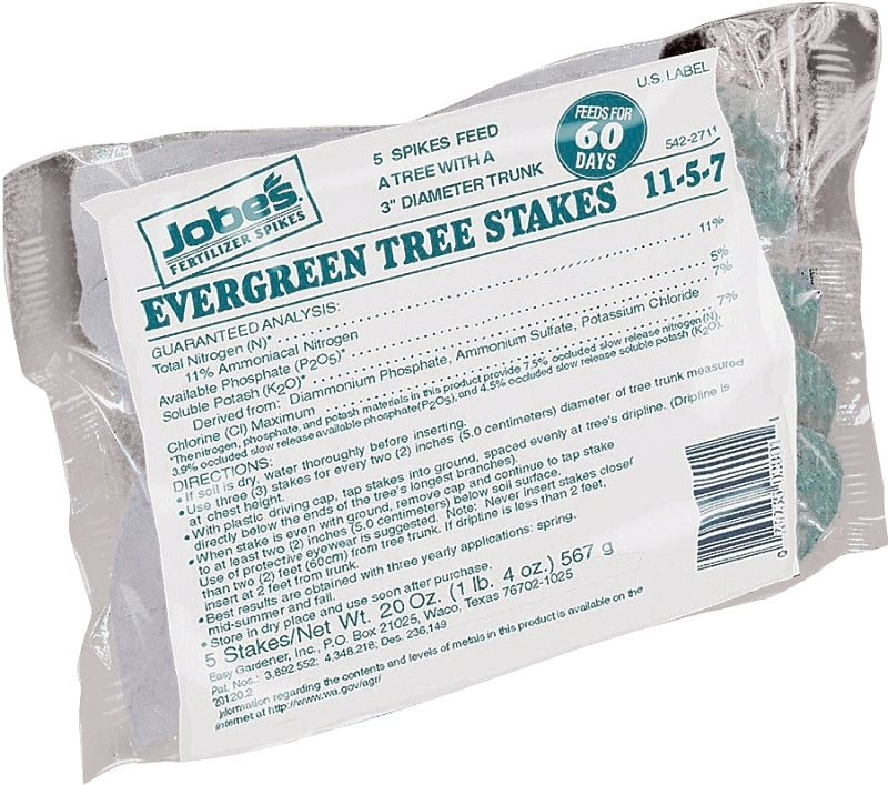 LAWN & GARDEN LLC Jobes 02011 Fertilizer Bag, Spike, 11-3-4 N-P-K Ratio