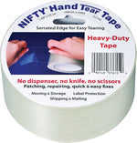 NIFTY PRODUCTS Nifty T3761RTL Hand Tear Tape, 55 yd L, 2 in W, Polypropylene Backing, Clear