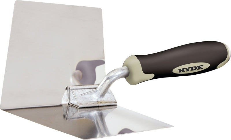HYDE Hyde MAXXGRIP Series 09410 Corner Trowel, 4 in W Blade, Stainless Steel Blade, Non-Slip Grip Handle, Hardwood Handle