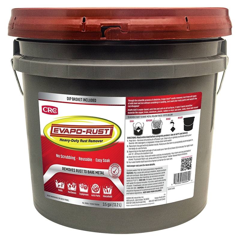 CRC INDUSTRIES Evapo-Rust ER018 Rust Remover with Dip Basket, 3.5 gal, Liquid AUTOMOTIVE CRC INDUSTRIES