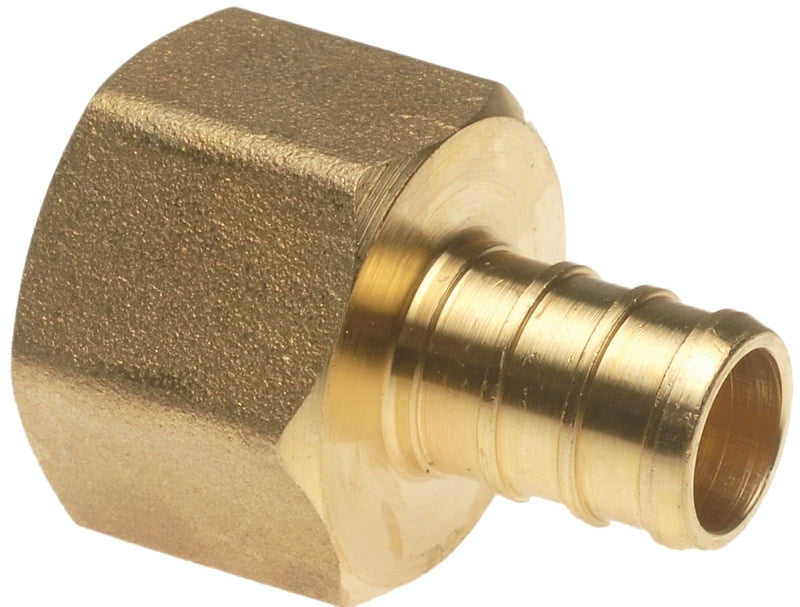 APOLLO Apollo APXFA12125PK Pipe Adapter, 1/2 in, PEX x FPT, Brass, 200 psi Pressure, 12/CT