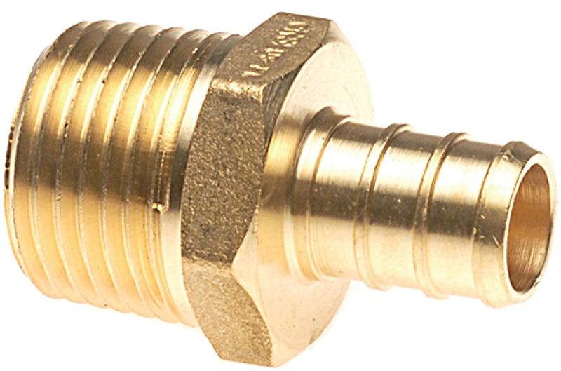 APOLLO Apollo APXMA3412 Pipe Adapter, 1/2 x 3/4 in, PEX x MPT, PEX-A, Brass, 200 psi Pressure PLUMBING, HEATING & VENTILATION APOLLO