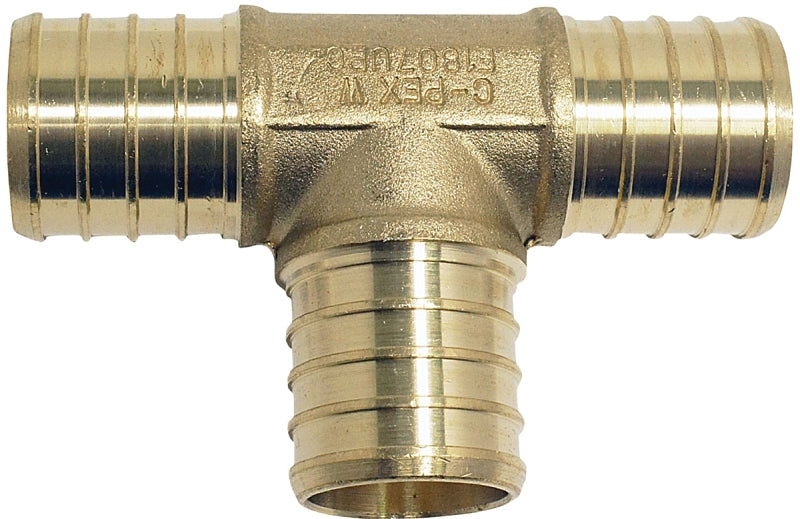 APOLLO Apollo APXT11 Tube Tee, 1 in, Barb, PEX-B, Brass