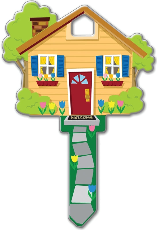 LUCKY LINE Lucky Line Key Shapes Series B105S Key Blank, House, Brass, Enamel-Coated, For: Schlage Locks