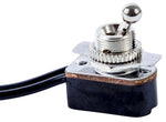 GB Gardner Bender GSW-125 Toggle Switch, 125/250 VAC, SPST, Lead Wire Terminal, Steel Housing Material, Gray