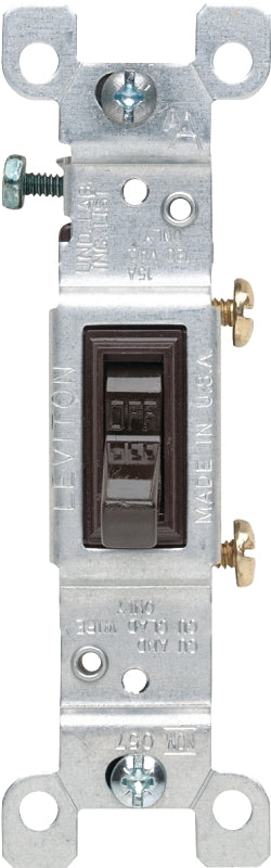 LEVITON Leviton S00-01451-02S Series Switch, Brown, 15 A, 120 V, 1-Poles, Push-In Terminal, Thermoplastic Housing Material