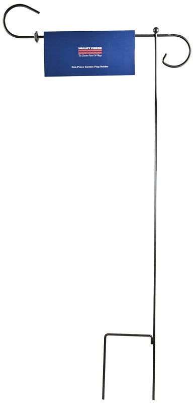 VALLEY FORGE Valley Forge 60718 Garden Flag Holder, 40 in L, Steel, Black, Polished