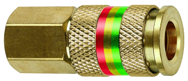 TRU-FLATE Tru-Flate 13-515 Coupler, U-Style, 1/4 in, FNPT, Brass