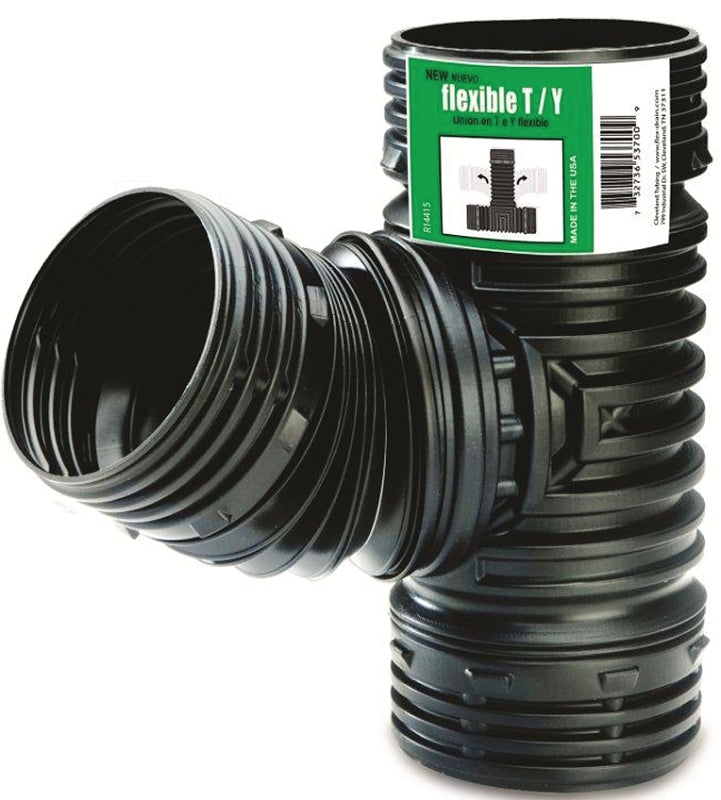 AMERIMAX Amerimax ADP53702 Fitting Drain, 4 in, Polypropylene, Black, 70 psi Pressure