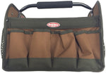 BUCKET BOSS Bucket Boss 70012 Tote Bag, 12 in W, 10 in D, 11 in H, 8-Pocket, Rip-Stop Fabric, Brown TOOLS BUCKET BOSS