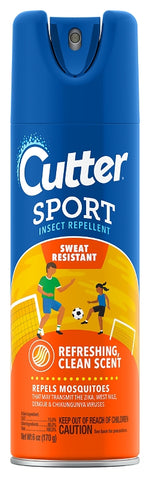 CUTTER Cutter SPORT HG-96253 Insect Repellent, 6 oz Aerosol Can, Liquid, Light Yellow/Water White, Ethanol LAWN & GARDEN CUTTER