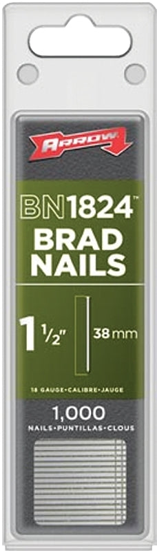 ARROW Arrow BN1824CS Brad Nail, 1-1/2 in L, Galvanized Steel, Round Head, Round Shank, Chisel Point HARDWARE & FARM SUPPLIES ARROW