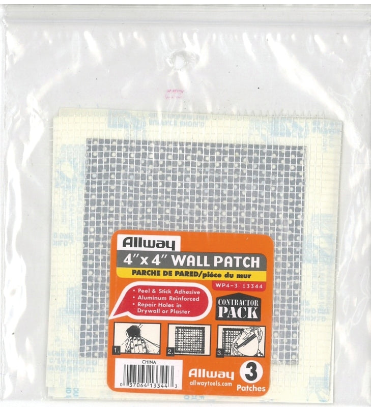 ALLWAY TOOLS ALLWAY WP4-3 Drywall Patch, 4 x 4 in Dimensions BUILDING MATERIALS ALLWAY TOOLS