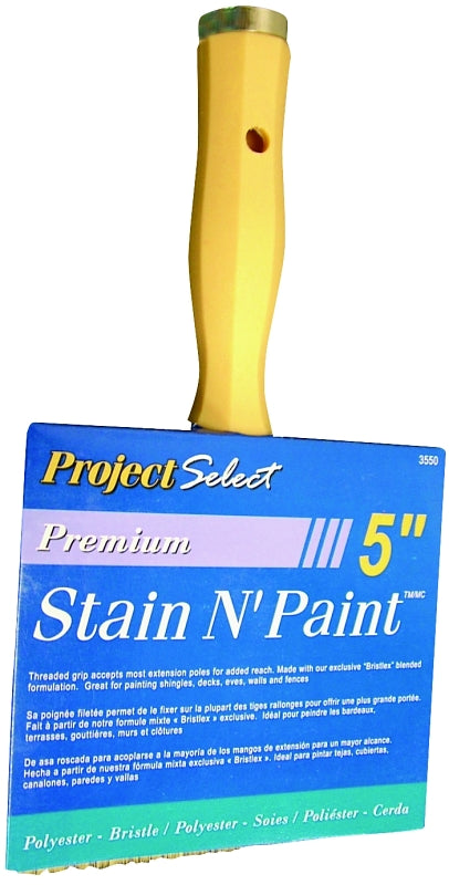 LINZER Linzer 3550-5 Paint Brush, 5 in W, 3-1/8 in L Bristle, Polyester Bristle, Threaded Handle PAINT LINZER