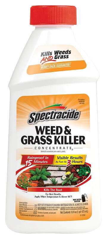 SPECTRACIDE Spectracide HG-66001 Weed and Grass Killer, Liquid, Amber, 16 oz LAWN & GARDEN SPECTRACIDE