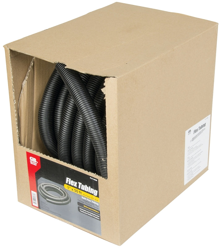 GB Gardner Bender FLX-1050B Split Tubing, 1 in Dia, 50 ft L, Polypropylene, Black ELECTRICAL GB