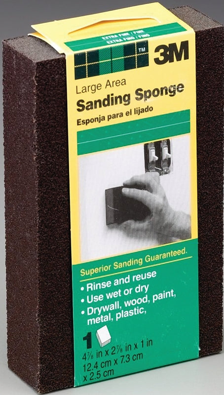 3M 3M DSFM-F-ESF-10 Sanding Sponge, 4-7/8 in L, 2-7/8 in W, Fine, Medium, Aluminum Oxide Abrasive PAINT 3M
