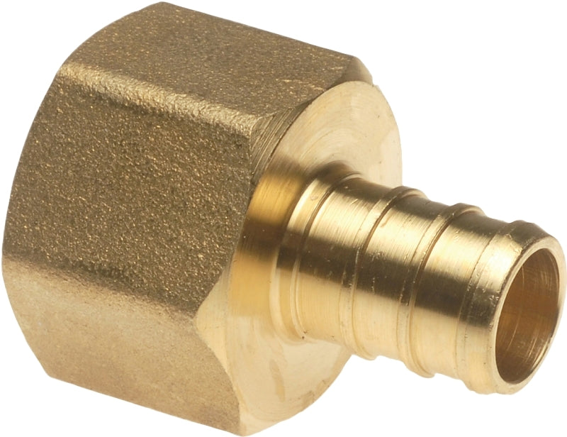 APOLLO Apollo APXFA1234 Hose Pipe Adapter, 1/2 x 3/4 in, PEX x FPT, PEX-B, Brass, 200 psi Pressure