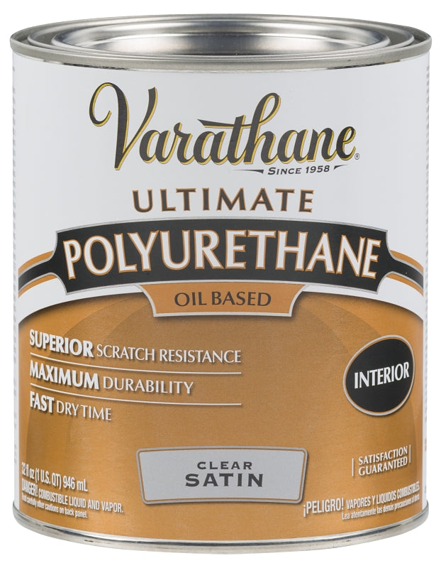 VARATHANE Varathane 9141H Polyurethane, Oil Base, Clear, Liquid, 1 qt PAINT VARATHANE