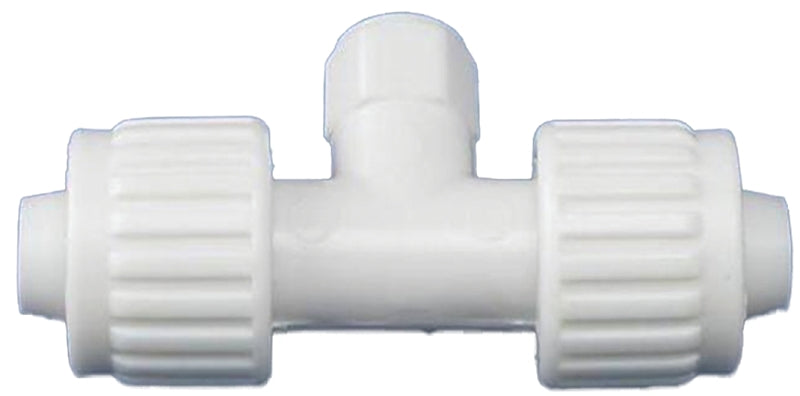 FLAIR-IT Flair-It PEXLOCK 16834 Tube Tee, 1/2 x 1/8 in, Compression x FPT, PEX-A, PEX-B, White, 200 psi Pressure LAWN & GARDEN FLAIR-IT