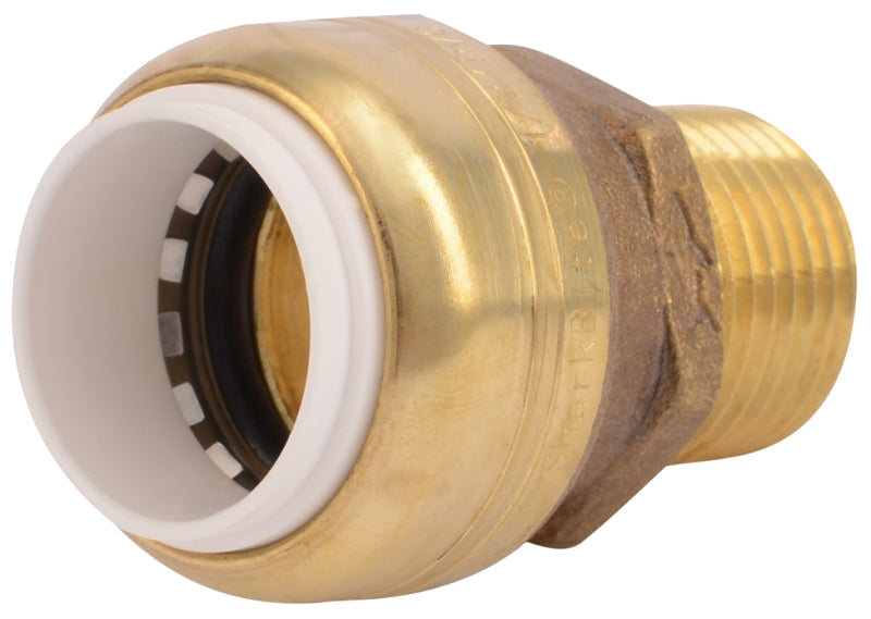 SHARKBITE SharkBite UIP120A Pipe Connector, 1/2 in, Push-Fit x MNPT, Brass, SCH 40, SCH 80, SCH 180 Schedule, 200 psi Pressure
