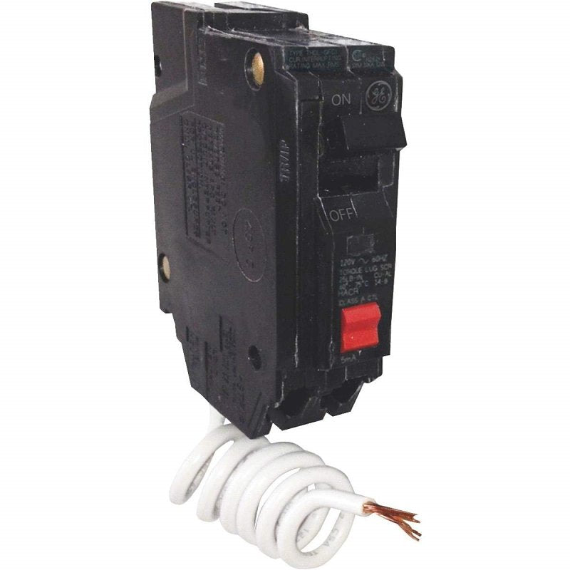 ABB GE THQL1120GFTP Thermal Magnetic Feeder Circuit Breaker, 20 A, 1-Pole, 120 V, Non-Interchangeable Trip, Plug