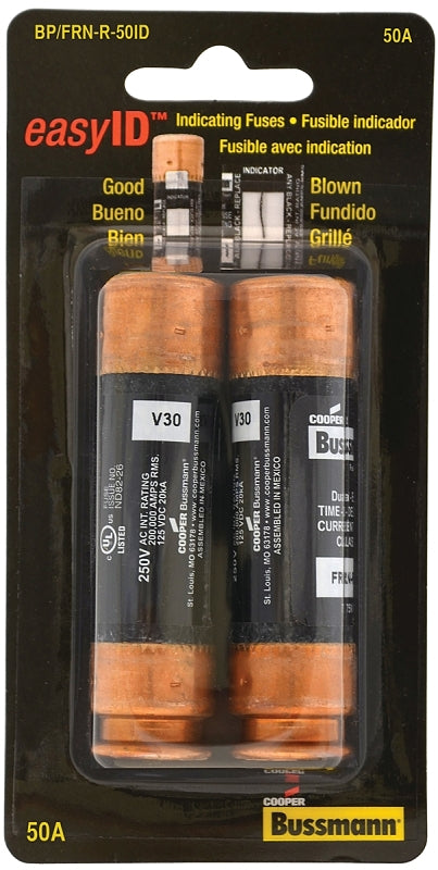 BUSSMANN Bussmann BP/FRN-R-50ID Time Delay Fuse, 50 A, 250 V, 20, 200 kA Interrupt ELECTRICAL BUSSMANN