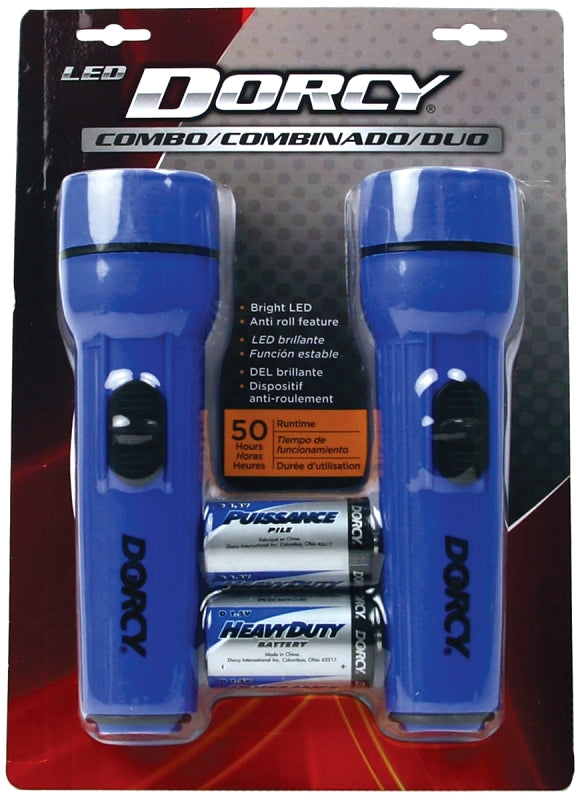 DORCY Dorcy 41-2594 Flashlight, D Battery, LED Lamp, 50 hr Run Time, Blue ELECTRICAL DORCY