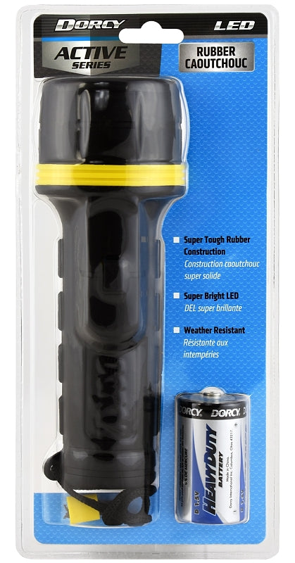 DORCY Dorcy 41-2965 Flashlight, D Battery, LED Lamp, Black