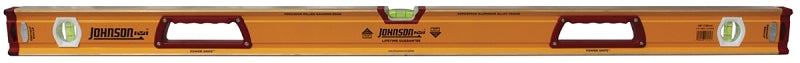HULTAFORS Johnson 1717-4800 Box Level, 48 in L, 3-Vial, Non-Magnetic, Yellow, Aluminum