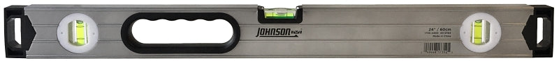 HULTAFORS Johnson 1735-2400 Box Level, 24 in L, 3-Vial, Non-Magnetic, Aluminum, Silver