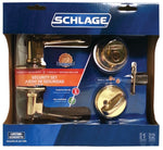 SCHLAGE LOCK Schlage FB50NVFLA505 Knob Lockset, Mechanical Lock, Lever Handle, Wave Design, Bright Brass, 1 Grade, Metal HARDWARE & FARM SUPPLIES SCHLAGE LOCK